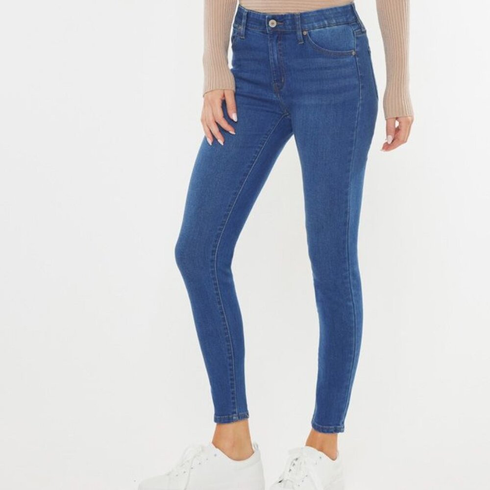 KanCan High Rise Elastic Waist Skinny Jeans